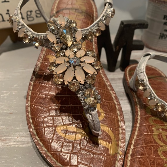 Sam Edelman silver ‘Lea’ Rhinestone ankle strap sandals 7M - Picture 10 of 11